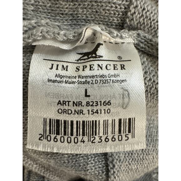 Jim Spencer Men’s L Gray Full Zip Cotton Cardigan Sweater - Picture 6 of 7